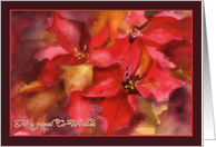 Business Christmas for a Coworker Poinsettia Watercolor card