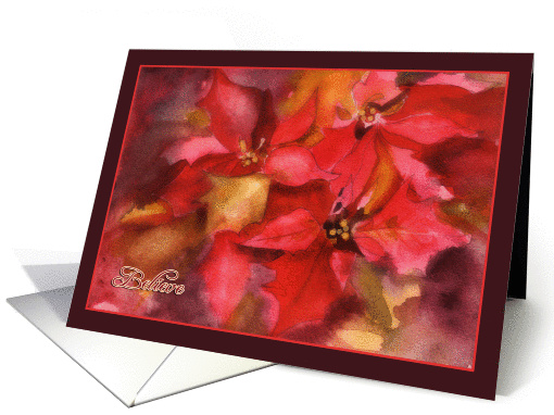 believe, Christian Christmas card, Poinsettia, watercolor... (879657)