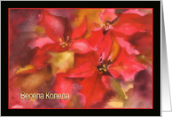 Merry Christmas in Bulgarian, Весела Коледа, poinsettia card