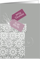 Christmas card for Pen Pal, elegant present, white snowflakes, ribbon card