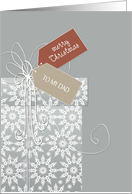 Christmas card for Dad, elegant gift, white snowflakes, ribbon card