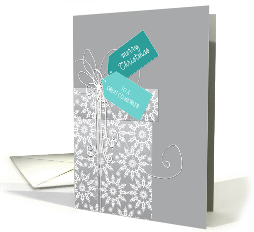 Christmas card for Co-Worker, elegant gift, white... (881706)