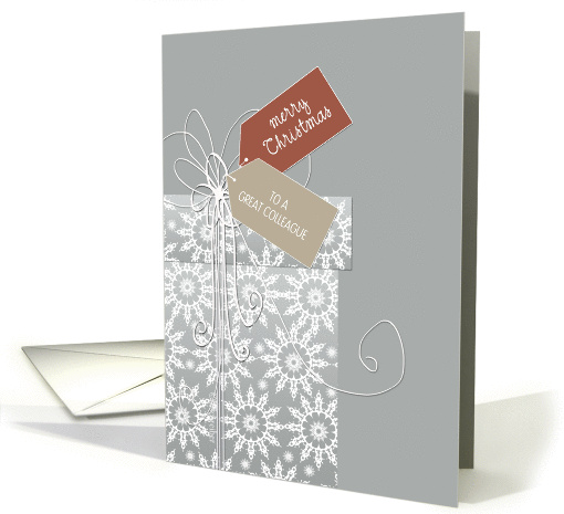Christmas card for Colleague, elegant gift, white... (881712)