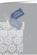 Christmas card for Both of You, elegant gift, snowflakes, ribbon card