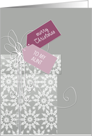 Christmas for Aunt Elegant Gift Snowflakes Ribbon card