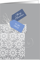 Christmas card for Uncle, gift, snowflakes, elegant card