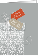 Christmas card for Uncle & Family, gift, snowflakes, elegant card