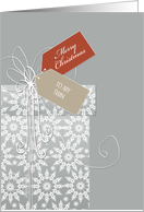 Christmas card for Twin, gift, snowflakes, elegant card