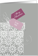 Christmas card for Twin, gift, snowflakes, elegant card