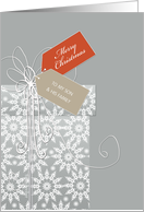 Christmas card for Son & Family, gift, snowflakes, elegant card