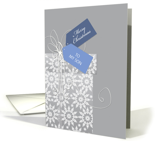 Christmas for Son Elegant Gift with Snowflakes card (882813)