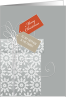 Christmas card for Nephew & his family, gift, snowflakes, elegant card