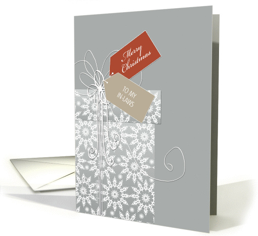 Christmas card for In-Laws, gift, snowflakes, elegant card (883239)