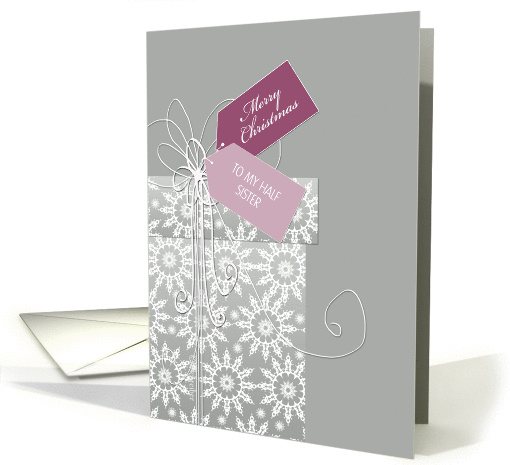 Christmas card for Half Sister, gift, snowflakes, elegant card