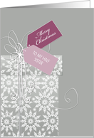 Christmas card for Half Sister, gift, snowflakes, elegant card