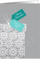Christmas card for Half Sister, gift, snowflakes, elegant card