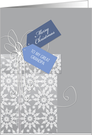 Christmas card for Great Grandpa, gift, snowflakes, elegant card