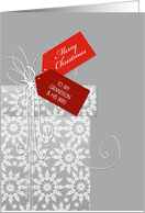 Christmas card for Grandson & Wife, gift, snowflakes, elegant card