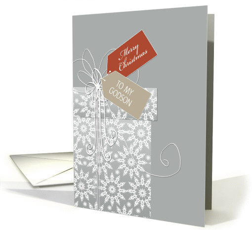 Christmas card for Godson, gift, snowflakes, elegant card (883669)