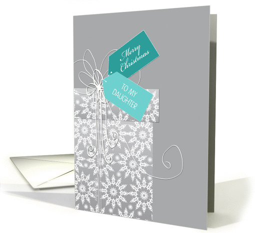 Christmas card for Daughter, gift, snowflakes, elegant card (883708)