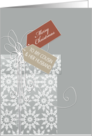 Christmas card for Cousin & her Husband, gift, snowflakes, elegant card