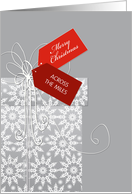 Across the Miles, elegant Christmas card, gift, snowflakes card