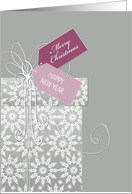 Merry Christmas, Happy New Year, elegant Christmas card, snowflakes card