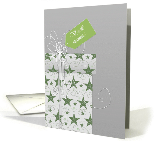 Merry Christmas in Czech, vesel Vnoce, star ornaments card (884916)