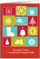 Merry Christmas & Happy New Year in Polish, snowflake card