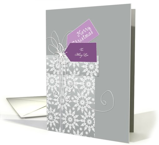 Merry Christmas, customizable Christmas card, pink & purple card