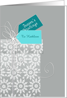 Season’s Greetings, customizable Christmas card, turquoise card
