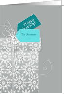 Happy Holidays, customizable Christmas card, turquoise card