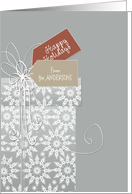 Happy Holidays, customizable Christmas card, brown, tan card