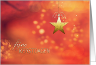 Fijne Kerstdagen, Merry Christmas in Dutch, Star Ornament card