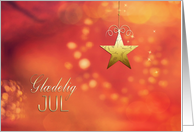 Gldelig jul, Merry Christmas in Danish, Star Ornament card