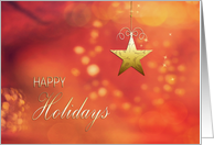 Happy Holidays, Christmas Card, Star Ornament, twinkling stars card