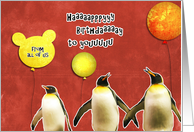 Happy Birthday from all of us, Business birthday card, penguins card