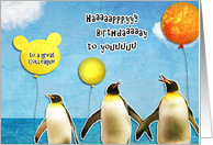 Happy Birthday to a great Colleague, Business birthday card, penguins card