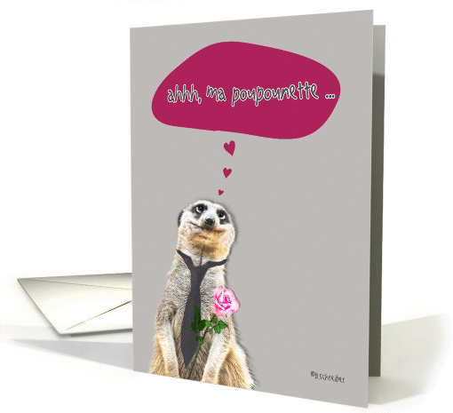 ma poupounette, I love you card in French, addressing female card