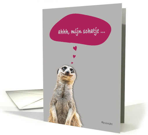 mijn schatje, Happy Valentine's Day in Dutch, cute meerkat card