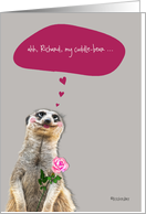 I love you ..., customizable love & romance card, cute meerkat card