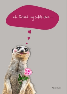 I love you ..., customizable love & romance card, cute meerkat