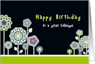 Happy Birthday to a great Collegue, Business birthday card, floral card