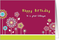 Happy Birthday to a great Collegue, Business birthday card, floral card