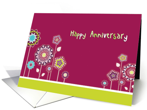 Happy Anniversary, Business anniversary card, floral card (891138)