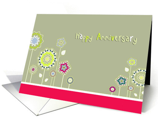 Happy Anniversary, Business anniversary card, floral card (891139)