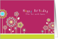 Happy birthday from all of us, floral design card