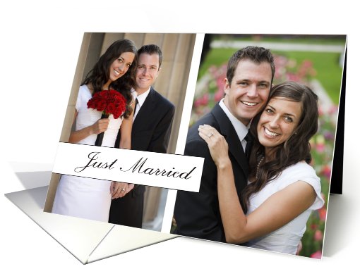 just married, photo card, contemporary card (891313)