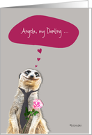 I love you, ..., customizable love & romance card, cute meerkat card