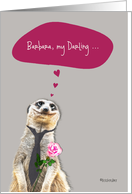 I love you, ..., customizable love & romance card, cute meerkat card